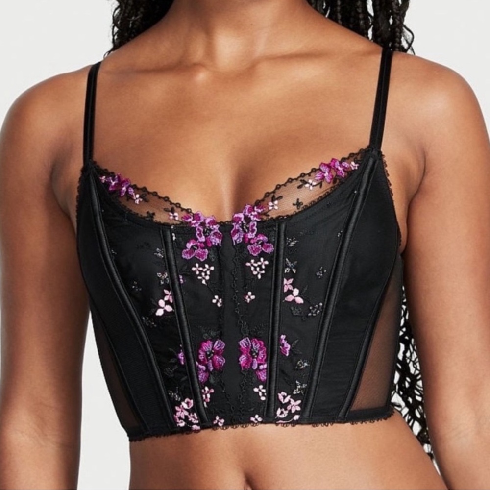 NWT Victoria’s Secret Floral Embroidered Sexy Corset Lingerie Top